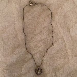 Brighton Sterling Silver Puffed Filigree Heart Pendant necklace
